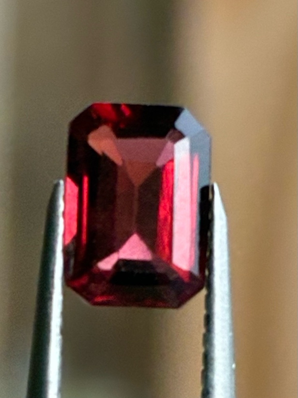 Pretty Garnet 1.2cts Beautiful Loose Gemstone Emerald Cut January Birthstone